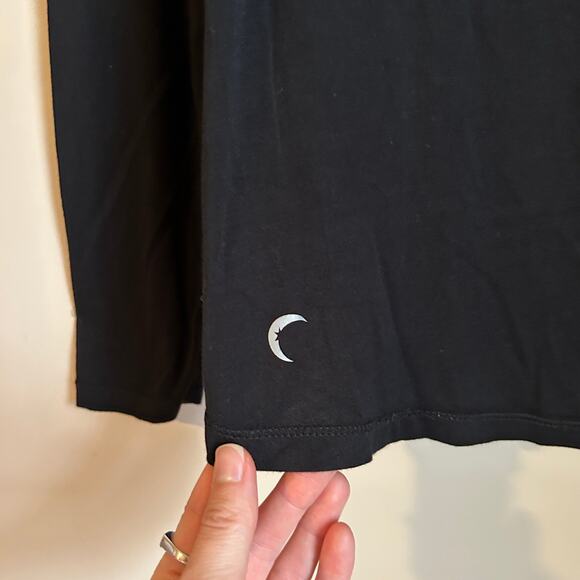 Zyia Black Scoop Neck Long Sleeve Stretchy “Heavenly Long Tee” Shirt Size Small - Picture 8 of 10